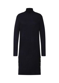 Banana Republic, Damen Strickkleid 'LS SWEATER TNECK W SIDE BUTTONS', Schwarz