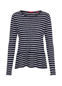 s.Oliver RED LABEL, Damen Langarmshirt, Navy / Naturwei&szlig;