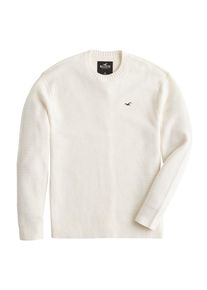 Hollister, Herren Pullover 'MW MARL CREW INT'L', Perlwei&szlig;