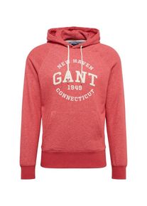 Gant, Herren Sweatshirt 'Gant Sweat Hoodie', Rot / Wei&szlig;
