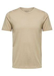 Selected Homme, Herren Rundhalsausschnitt-T-Shirt, Beige