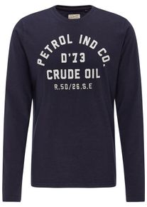 PETROL INDUSTRIES, Herren MEN LONGSLEEVE, Navy / Wei&szlig;
