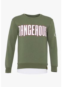 PLUS EIGHTEEN, Herren Sweatshirt, Gr&uuml;n / Khaki