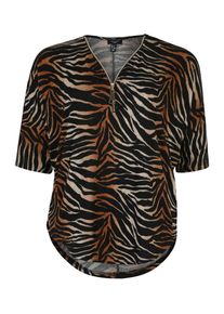 New Look Curves, Damen Tunika 'X C&S Ombre Tiger', Braun