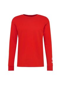 Review, Herren Shirt 'LS PRINT', Rot / Wei&szlig;