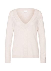 Vila, Damen Pullover 'VIFLARY KNIT POINTELLE L/S TOP', Beige
