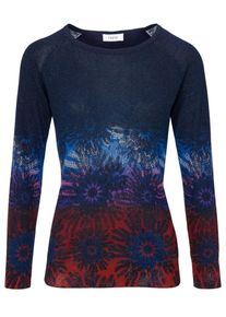 Heine, Damen Pullover, Dunkelblau / Lila / Rot