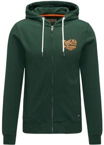 PETROL INDUSTRIES, Herren Sweatjacke 'Sweater Hooded', Gr&uuml;n / Orange