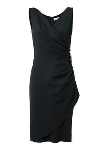 Heine, Damen Cocktailkleid Wickeloptik, Schwarz
