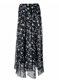 Heine, Damen Druckrock, Schwarz