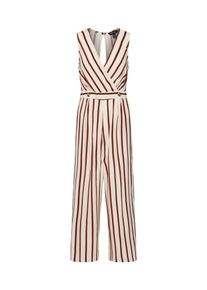 New Look, Damen Jumpsuit '20.04 WW LEONARDO STRIPE VNK BTN JSUIT P166', Beige / Dunkelrot
