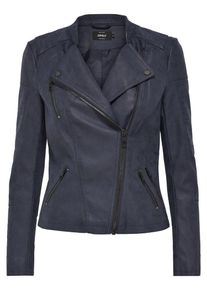 Only, Damen Bikerjacke in Lederoptik, Navy