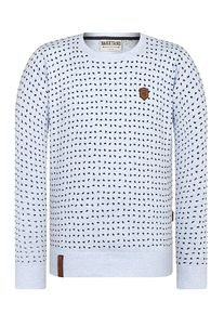 Naketano, Herren Pullover 'Halls Of Walhalla', Hellblau / Schwarz