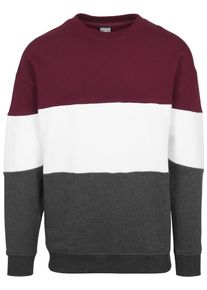 Urban Classics, Herren Sweatshirt, Weinrot / Schwarzmeliert / Wei&szlig;