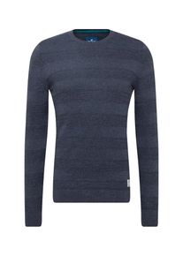 Tom Tailor, Herren Pullover 'Structured Stripe', Taubenblau