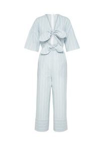 EDITED, Damen Jumpsuit 'Pernille', Blau / Wei&szlig;