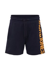 Jack & Jones JACK & JONES, Herren Shorts 'POPS', Dunkelblau / Gelb