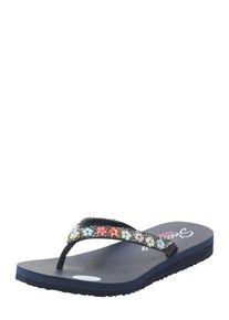 Skechers, Damen Zehentrenner 'Flower And Rhinestone Thong Yoga', Navy