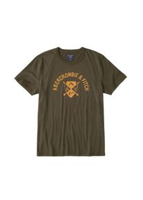 Abercrombie & Fitch Abercrombie & Fitch, Herren Shirt 'PRINT LOGO GLBL 5CC', Gelb / Gr&uuml;n