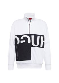 Hugo, Herren Sweatshirt 'Darrius 10100205 01', Schwarz / Wei&szlig;