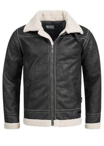 INDICODE JEANS, Herren Bomberjacke 'Barnabas', Schwarz / Wei&szlig;