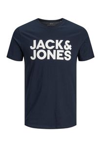 Jack & Jones JACK & JONES, Herren T-Shirt, Nachtblau / Wei&szlig;