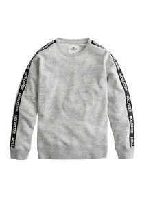 Hollister, Herren Sweatshirt 'BTS TAPING CREW 2CC', Grau / Schwarz