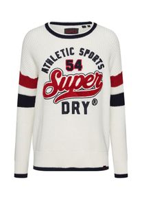 Superdry, Damen Pullover, Creme / Navy / Rot