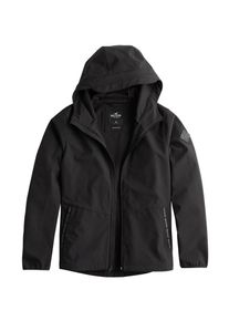 Hollister, Herren Jacke 'SUMMERWEIGHT SOFTSHELL', Schwarz