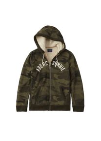 Abercrombie & Fitch Abercrombie & Fitch, Herren Sweatjacke 'LOGO SHERPA FULLZIP 2+2 4CC', Oliv