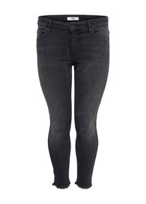 Only Carmakoma, Damen Jeans 'carWILLY REG SKINNY ANK JEANS', Black Denim
