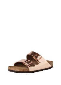 Birkenstock, Damen Ledersandale 'Arizona', Dunkelbraun / Bronze