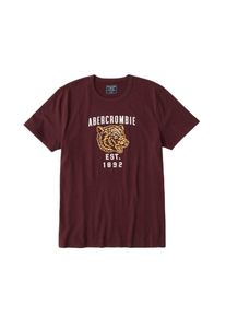 Abercrombie & Fitch Abercrombie & Fitch, Herren Shirt 'PRINT LOGO GLBL 5CC', Burgunder
