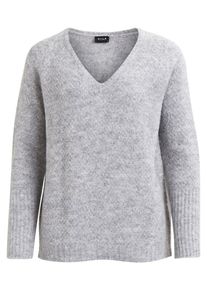 Vila, Damen V-Neck Pullover 'Viplace', Graumeliert