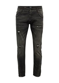tigha, Herren Skinny Jeans mit used Details 'Billy the kid', Grey Denim