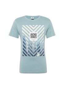 Jack & Jones JACK & JONES, Herren T-Shirt 'JCOPHIL-BURKE TEE SS CREW NECK', Opal / Wei&szlig;