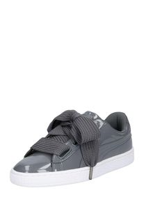 Puma, Damen Sneaker 'Basket Heart Patent', Silbergrau / Wei&szlig;