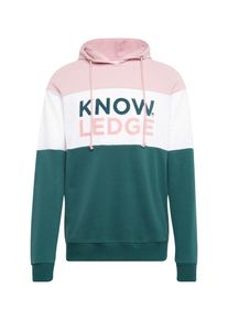 KnowledgeCotton Apparel, Herren Sweatshirt, Tanne / Rosa / Wei&szlig;