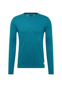 Tom Tailor, Herren Pullover 'structured crew-neck sweater', Petrol