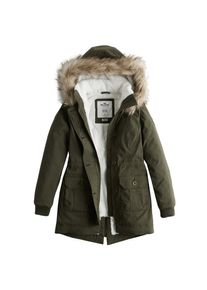 Hollister, Damen Parka 'LD18-TEDDY LINED PARKA', Gr&uuml;n