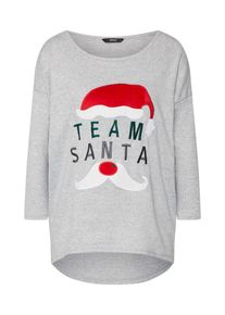Only, Damen Pullover 'onlELCOS CHRISTMAS', Grau / Hellrot / Schwarz