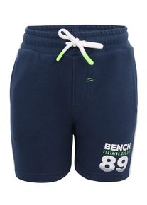 Bench, Shorts mit Logo-Print, Navy / Wei&szlig;