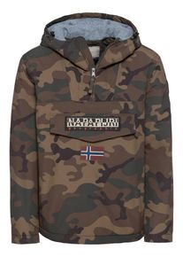 Napapijri, Herren Anorak 'RAINFOREST CAMOU 1', Mokka / Gr&uuml;n