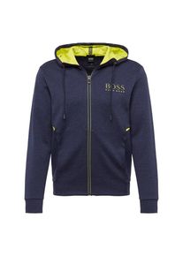 BOSS, Herren Sweatjacke 'Saggy', Navy / Gelb