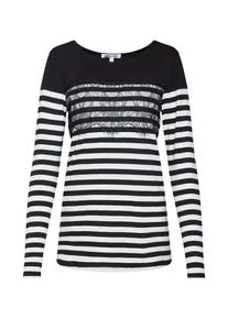 ABOUT YOU, Damen Shirt 'Jamie', Schwarz / Wei&szlig;