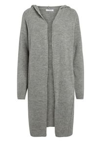 Pieces, Damen Lange Strickjacke, Hellgrau