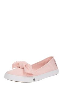 Dockers by Gerli, Damen Ballerina im Canvas-Look mit Schleife, Rosa / Wei&szlig;