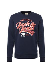 Jack & Jones JACK & JONES, Herren Sweatshirt, Dunkelblau / Koralle / Wei&szlig;