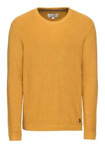 Tom Tailor Denim, Herren Pullover 'basic halfcardigan crewneck', Senf