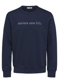 Selected Homme, Herren Sweatshirt, Enzian / Wei&szlig;